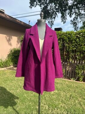 Talbots Magenta Open-Front Trench Coat